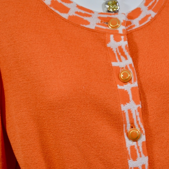 🆕🏷️  St. John Collection Santana Knit Orange  Cropped Cardigan - Picture 9 of 12